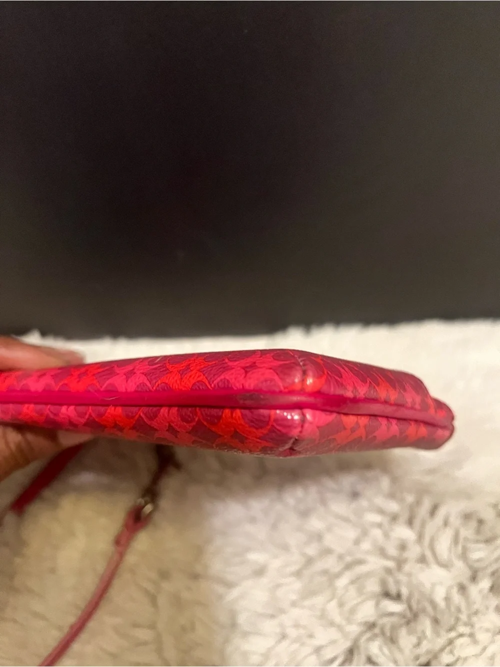 Coach Waverly Pink and Red Signature Wristlet